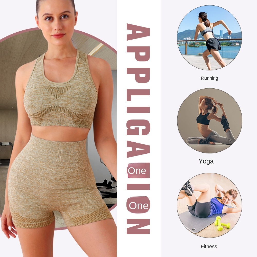 Bộ Đồ Tập Gym Yoga Nữ Áo Bra Có Sẵn Mút Nâng Quần Short Co Giãn Siêu Thấm Hút Đồ Tập Thể Thao Nữ Dệt Kim Không Đường May