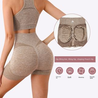 Bộ Đồ Tập Gym Yoga Nữ Áo Bra Có Sẵn Mút Nâng Quần Short Co Giãn Siêu Thấm Hút Đồ Tập Thể Thao Nữ Dệt Kim Không Đường May