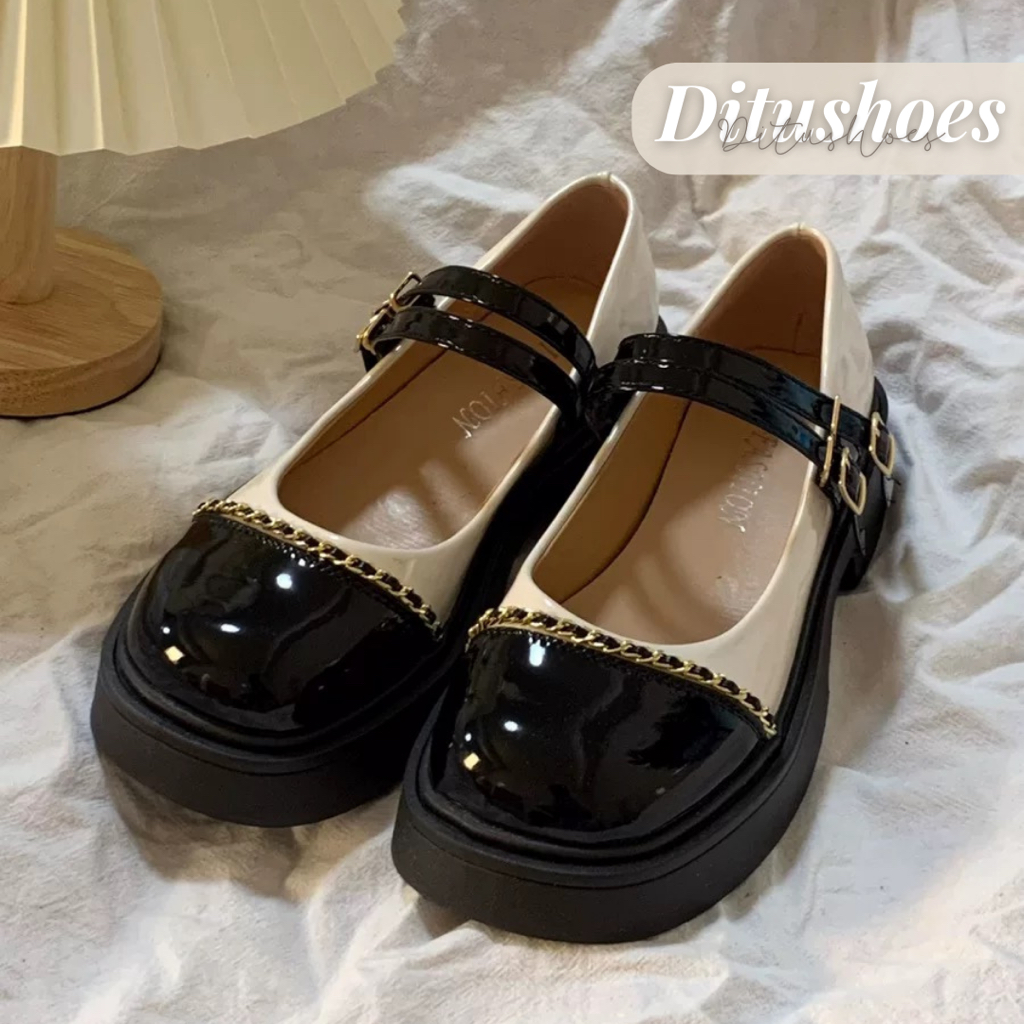 Giày búp bê nữ Mary Jane lolita đế PU 3 cm siêu nhẹ siêu xinh nhà DITU k02
