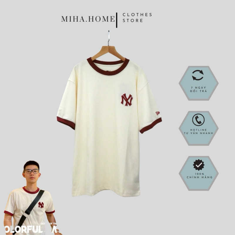 ÁO THUN M.L.B x NEW ERA BIG LOGO BOSTON, ĐƠN GIẢN CHẤT LIỆU THOÁNG MÁT CHỐNG NHĂN UNISEX CHO NAM VÀ NỮ