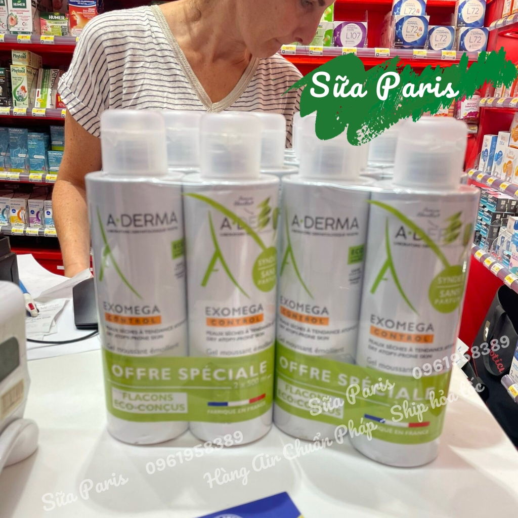 Sữa tắm Aderma Exomega Control dành cho bé có làn da khô, rất khô, da nhạy cảm_Sữa Paris Aderma