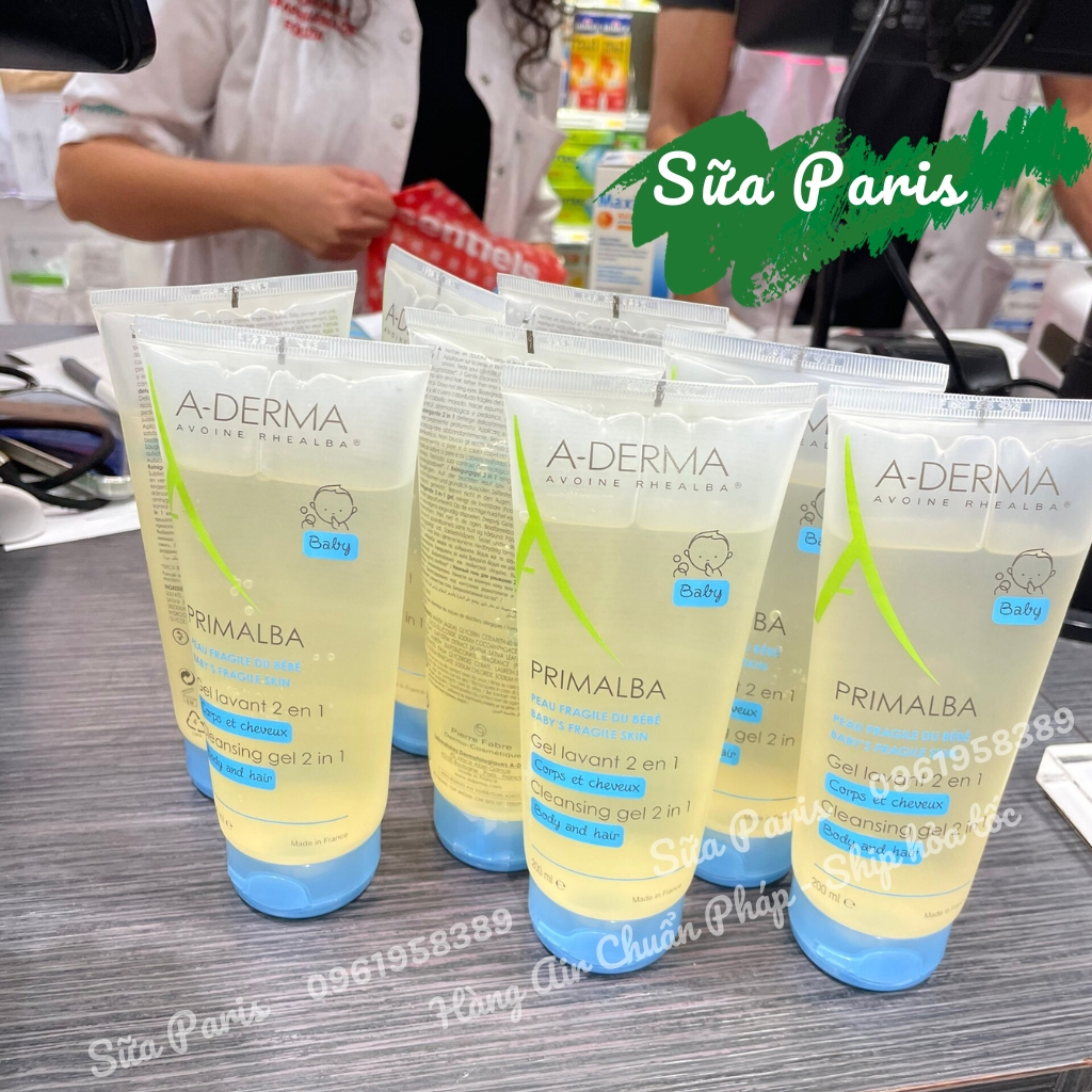 Sữa tắm Aderma Primalba baby tắm gội 2in1 cho bé từ sơ sinh chai 750ml_Sữa Paris Aderma