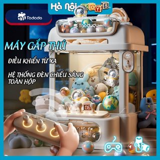 Máy Gắp Thú Mini Phi Hành Gia Điều Khiển Từ Xa RC Kích Thước Lớn Có Nhạc Đèn Kèm Xu Đếm Thời Gian, Có Sẵn Nhiều Thú Bông