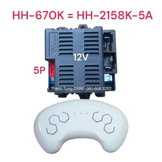 Mạch & điều khiển từ xa xe điện trẻ em hh-670k | hh670y| 6v-12v chính hãng honghui | 5 chân tín hiệu