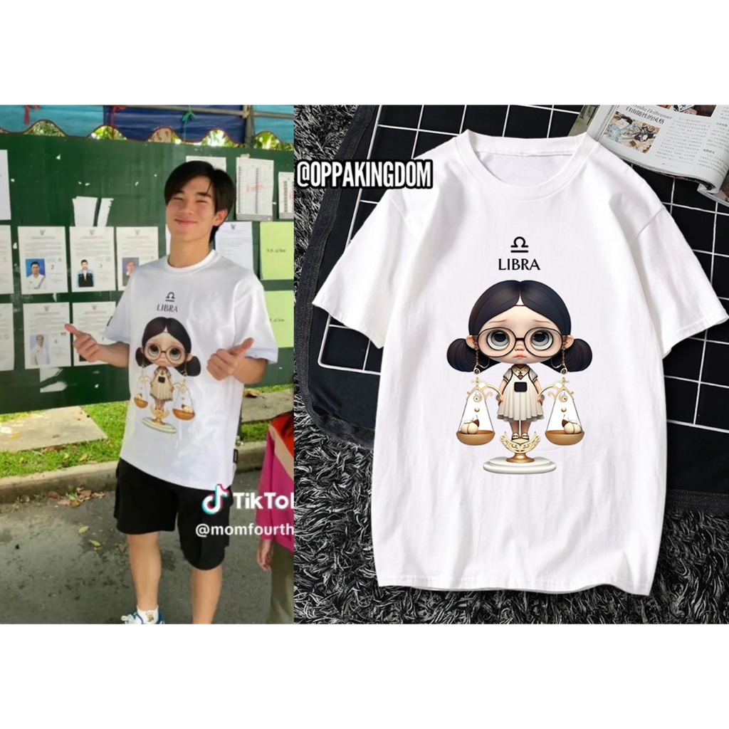 Áo thun tay ngắn Libra giống Fourth Nattawat Jirochtikul My school president