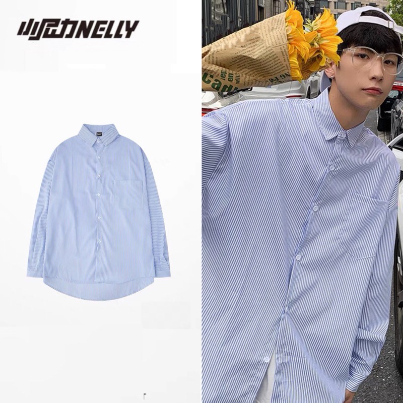 Áo sơ mi kẻ sọc  tay dài form rộng dành cho nam và nữ