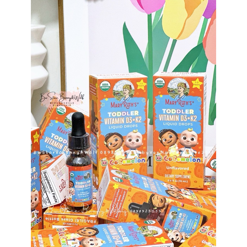 Vitamin D3K2 Hữu Cơ Mary Ruth's dạng Xịt / dạng Giọt cho bé - Hàng Air Mỹ