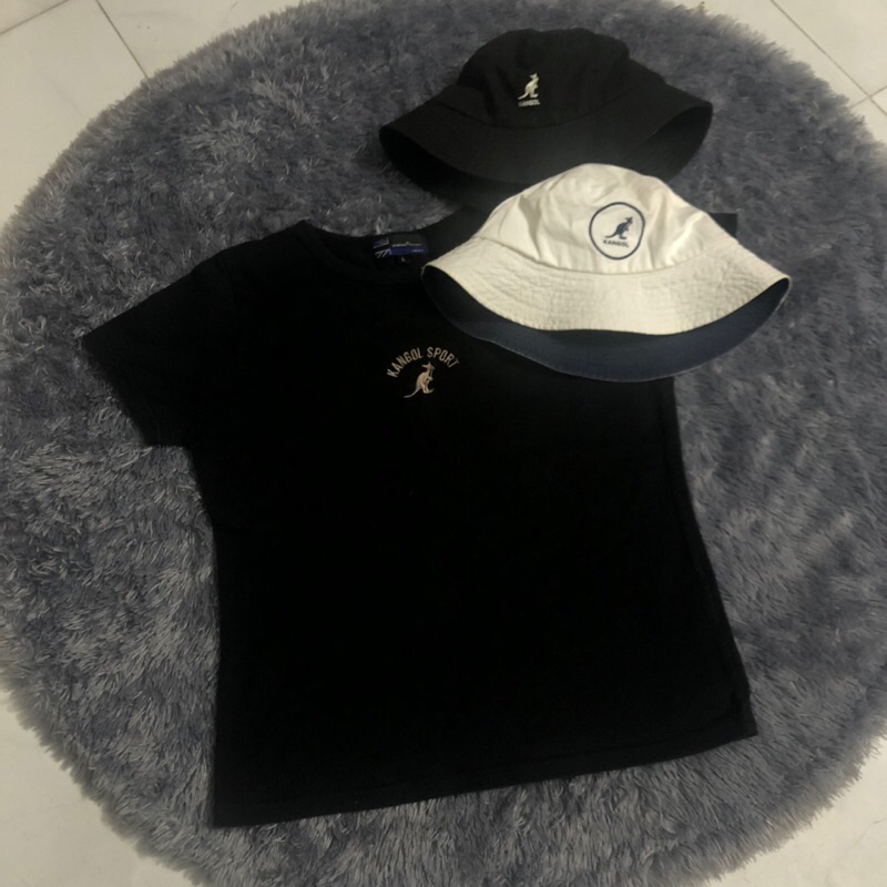 Mũ Nón bo tròn nón bucket +Áo thun Kanggol si Hiệu tuyển 2Hand