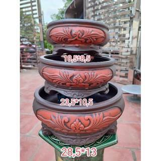 Bộ 3 chậu tròn chân kỷ cao cấp