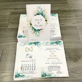 THIỆP CƯỚI HOA HIỆN ĐẠI GẬP ĐÔI (đã bao gồm công in nội dung hoàn chỉnh)
