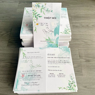 THIỆP CƯỚI HOA HIỆN ĐẠI GẬP ĐÔI (đã bao gồm công in nội dung hoàn chỉnh)