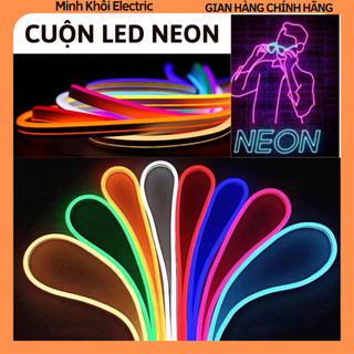 Led dây Neon 12v dài 5m,đèn led neon uốn dẻo chống nước,cuộn led neon dán dài 5m 12 vôn,dây đèn led neon flex đơn sắc