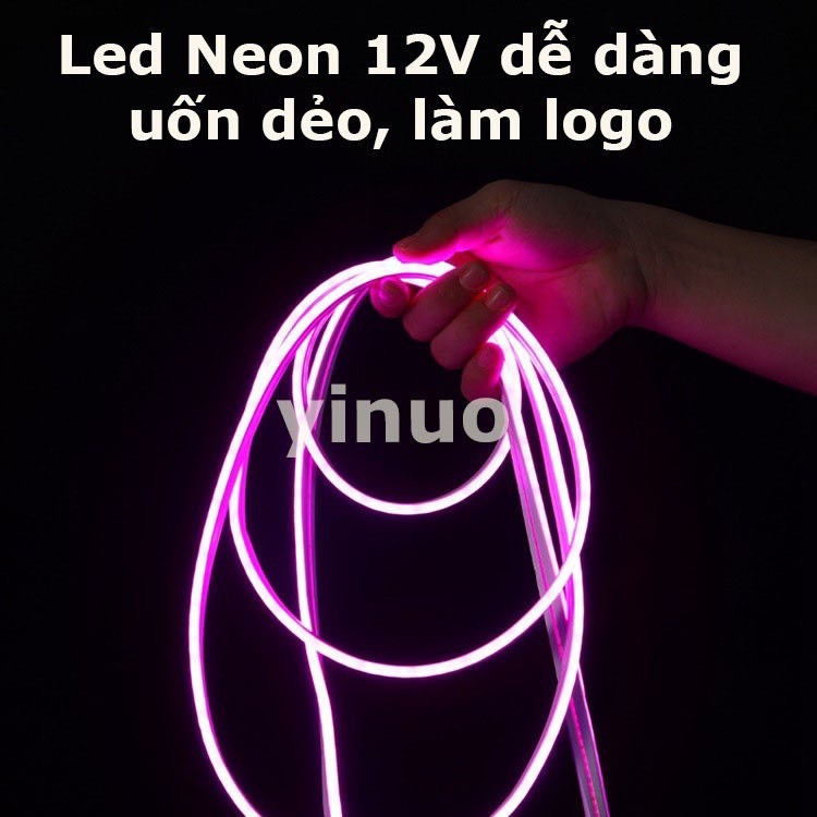 Led dây Neon 12v dài 5m,đèn led neon uốn dẻo chống nước,cuộn led neon dán dài 5m 12 vôn,dây đèn led neon flex đơn sắc