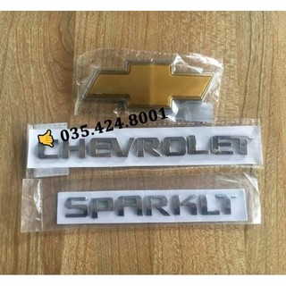 Chữ Spark, Chữ Chevrolet, Logo chữ thập dán xe đuôi xe Chevrolet Spark m200, Spark 09