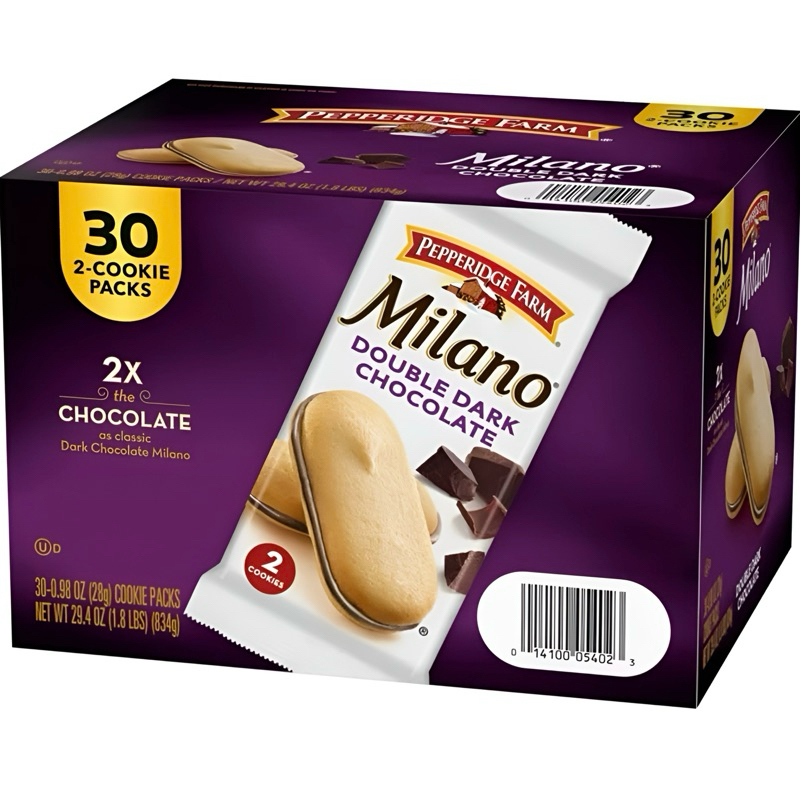 Thùng Bánh Quy Socola Đen Milano Double Dark Chocolate Cookie Packs Pepperidge Farm 834g của Mỹ