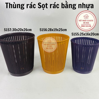 Thùng rác Sọt rác bằng nhựa văn phòng dẻo đa năng đẹp giá rẻ cao cấp đan mây Việt Nhật 5155,56,57