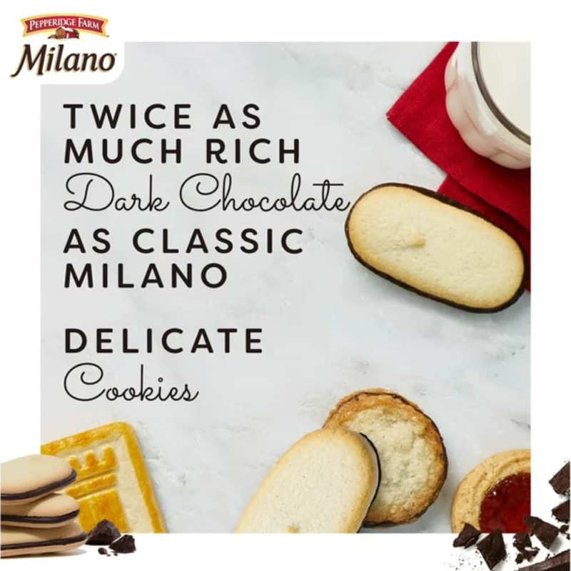 Thùng Bánh Quy Socola Đen Milano Double Dark Chocolate Cookie Packs Pepperidge Farm 834g của Mỹ