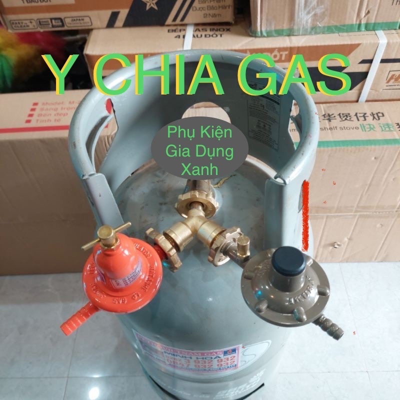 Chia Gas Chữ Y - Y Đồng Chia 2 Van Ga Một Lúc Dùng cho 2 bếp gas