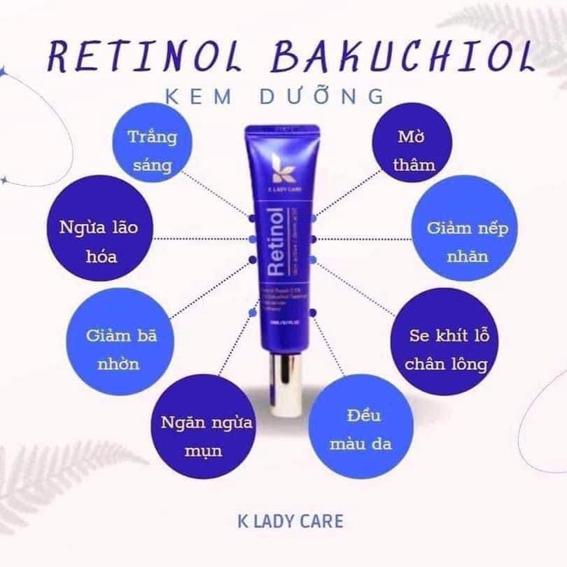 Kem Retinol Bakuchiol 2% treament K Lady Care, Chống lão hoá, mờ thâm nám, giúp trẻ hoá da căng bóng da 30ml - HÂN KOREA