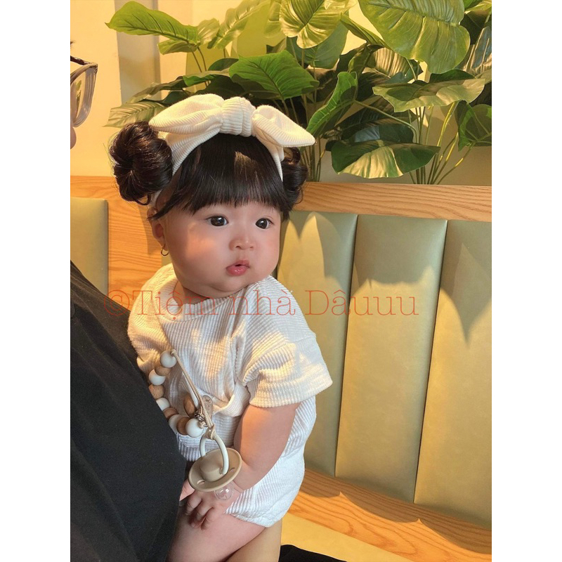 Turban tóc giả/ băng đô tóc giả 2 búi tròn xinh cho bé gái