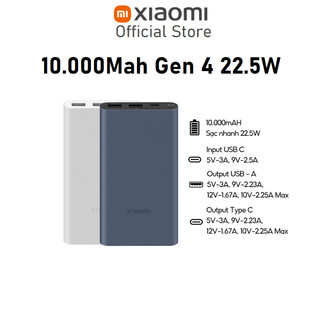 Pin sạc dự phòng Xiaomi 10000 mAh Gen 4 In/Out Type-C 22.5W Bản quốc tế - Hàng chính hãng