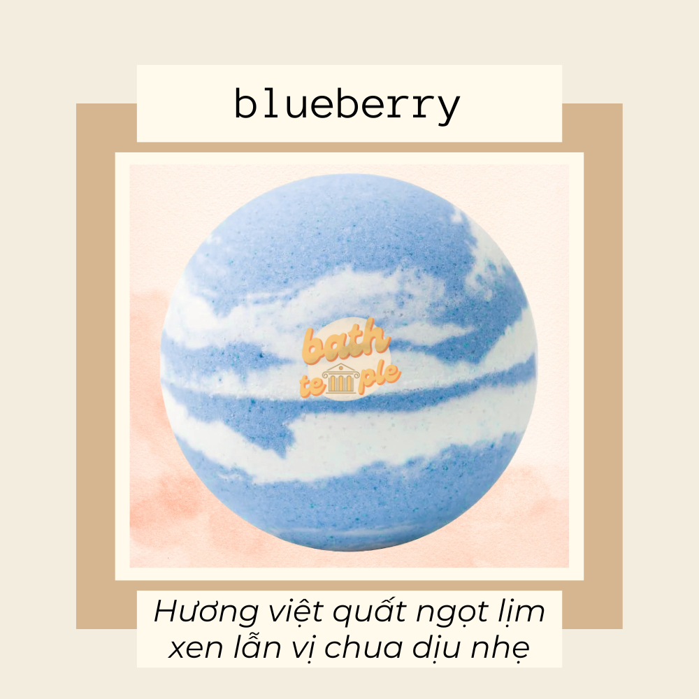 Bom tắm SIÊU BỌT cho bồn tắm (Bubble bath bomb) - Việt quất (Blueberry) - bath temple
