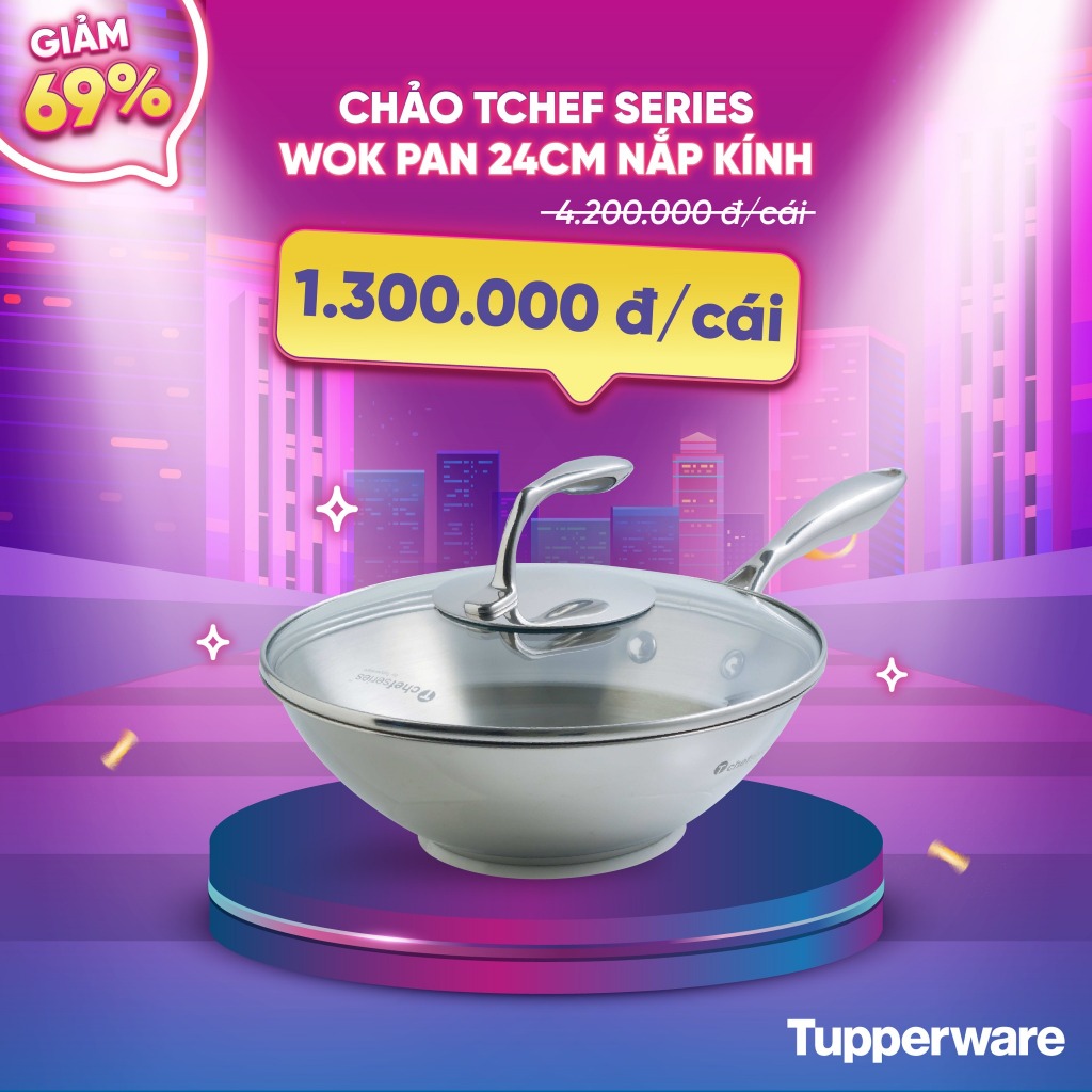 Chảo tupperware T Chef Series Wok Pan 24cm