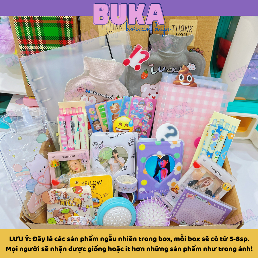 Lucky box Buka test nhân phẩm đồ kpop Toploader, card, sticker