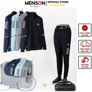 Bộ nỉ nam cao cấp Adidas kéo khoá phom đẹp dày dặn Menson MD2927 Set đồ nam thể thao thu đông dài tay 2023 Hàng Hiệu