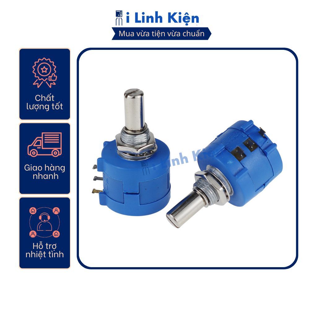 Chiết áp đơn 3590S 2W xoay nhiều vòng 100R - 100K chất lượng tốt