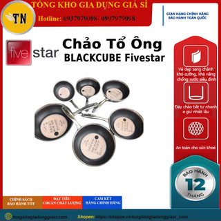 Chảo tổ ông blackcube fivestar chống dính inox 3 lớp đun được bếp từ size 20, 22, 24, 26 cm