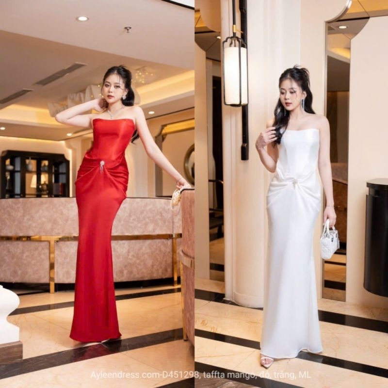 Đầm cúp ngực xếp ly kèm tag