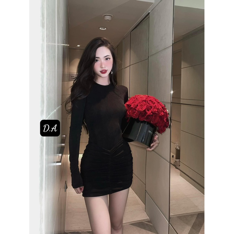 Vây body nhúm dài tay