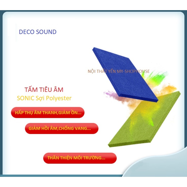 Tấm tiêu âm.Cách âm Sonic Polyester Chống cháy.size 40*50cm dày 9mm