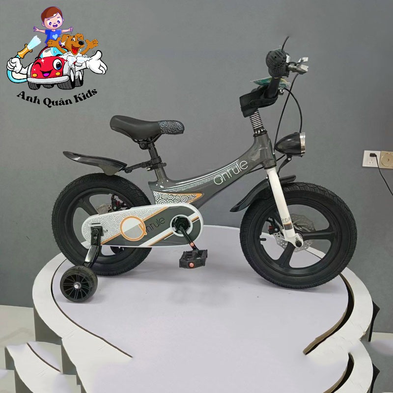 Xe Đạp Trẻ Em QNTULE khung nhôm phanh đĩa cho bé 2-7 tuổi Anh Quân Kids