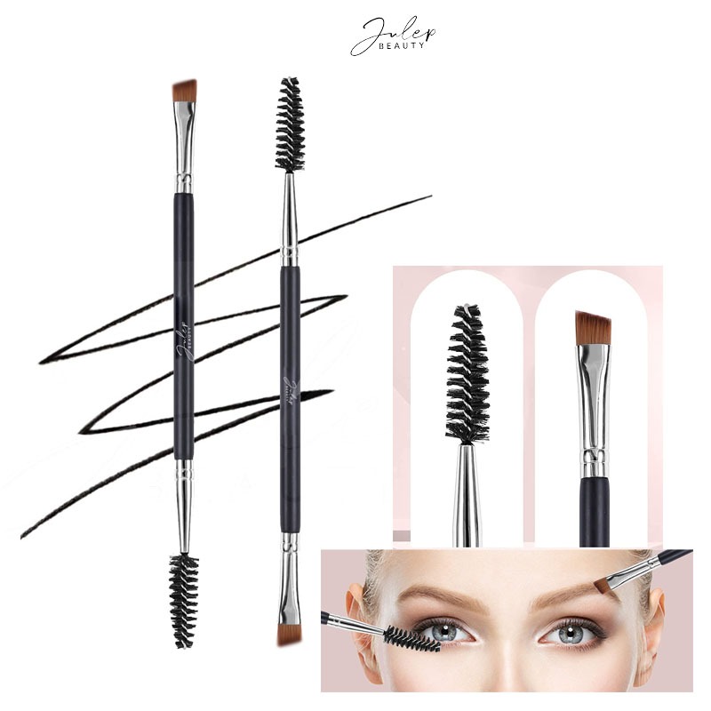 Cọ kẻ lông mày hai đầu JULEP BEAYTY - Bút kẻ mắt định hình lông mày màu đen cho dạng Gel, Cream, Bột