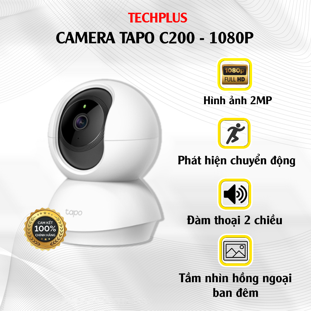 Camera Wifi Tapo C200 2MP quay quét 360 - Chính hãng bảo hành 2 năm