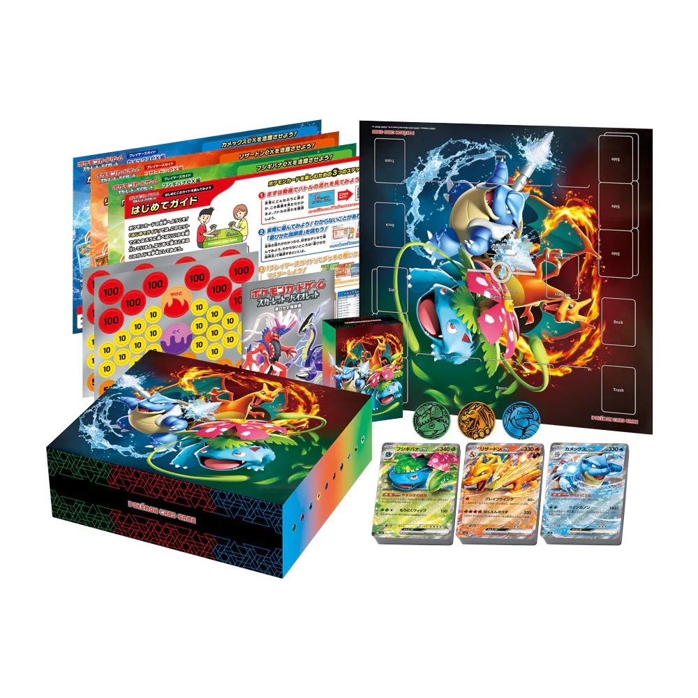 Hộp Thẻ Bài Pokemon Card Game Scarlet & Violet Special Deck Set ex Venusaur Charizard and Blastoise Tiếng Nhật