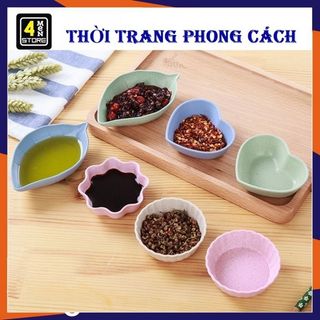 Chén đĩa đựng gia vị , bát ăn dặm nhựa lúa mạch xinh sắn - chén đựng nước chấm , đĩa đựng gia vị lúa mạch nhiều mẫu