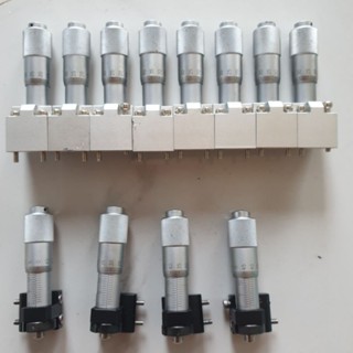 tinh chỉnh panme 0.01mm có đế và ốc chế cữ chặn hàn gọt cell pin đo đạc vị trí độ dày 18650