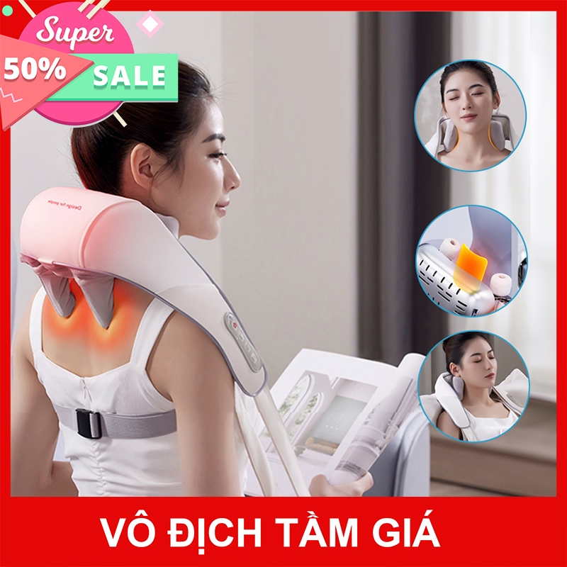 Máy massage cổ vai gáy, đai mát xa đa năng mô phỏng kỹ thuật matxa số 8 giúp massa xua tan mọi cơn đau cổ, vai gáy