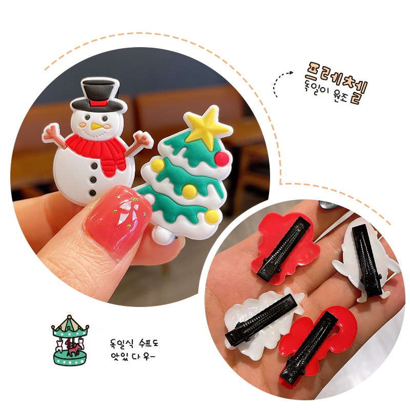 Set 10 chiếc kẹp tóc hình Noel