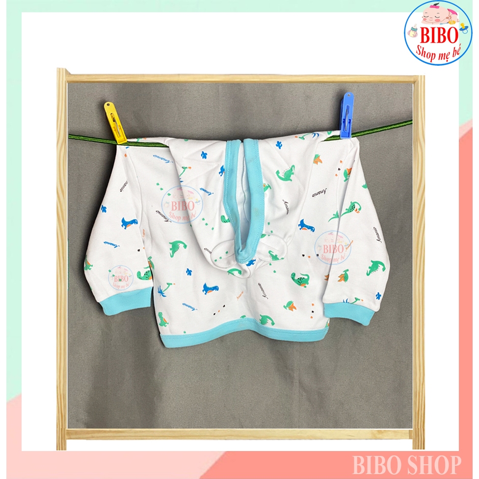 Áo Khoác Có Nón Cho Bé Sơ Sinh Chất Cotton In hình Họa Tiết