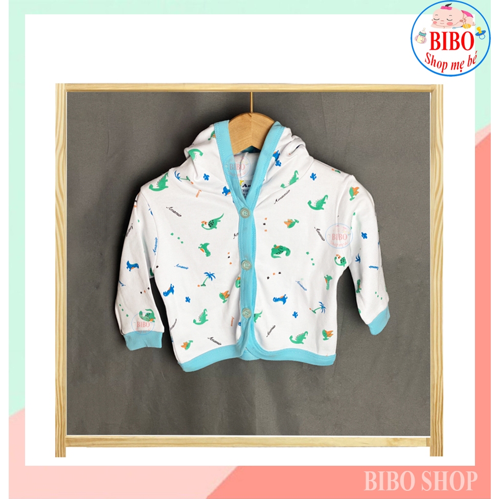 Áo Khoác Có Nón Cho Bé Sơ Sinh Chất Cotton In hình Họa Tiết