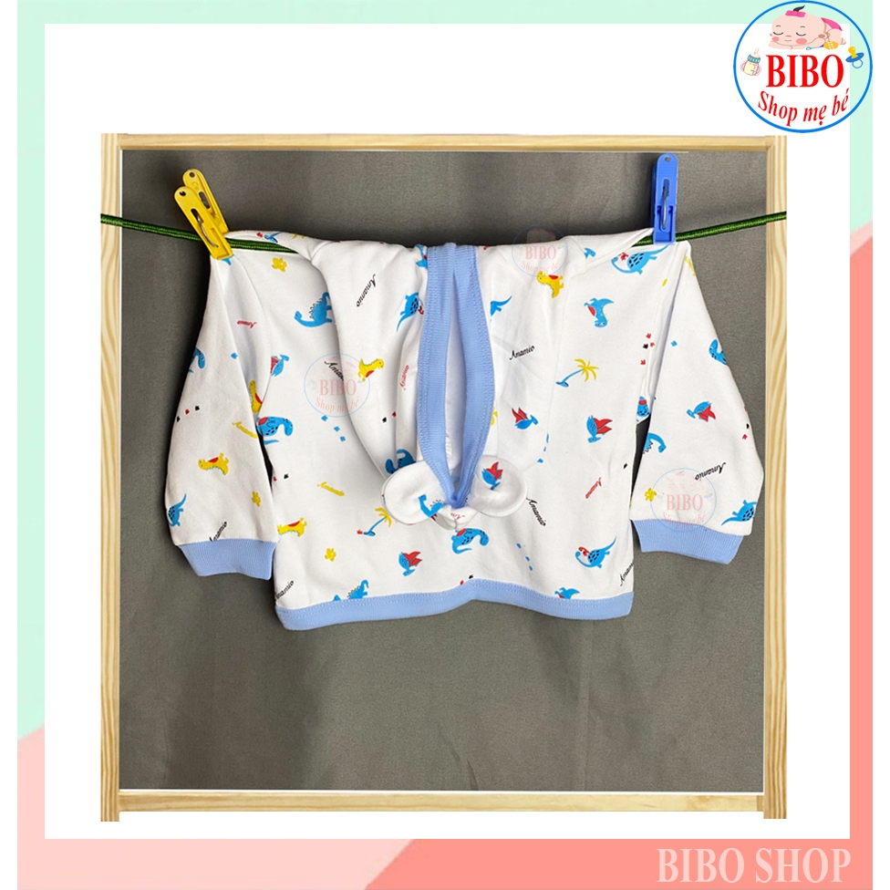 Áo Khoác Có Nón Cho Bé Sơ Sinh Chất Cotton In hình Họa Tiết