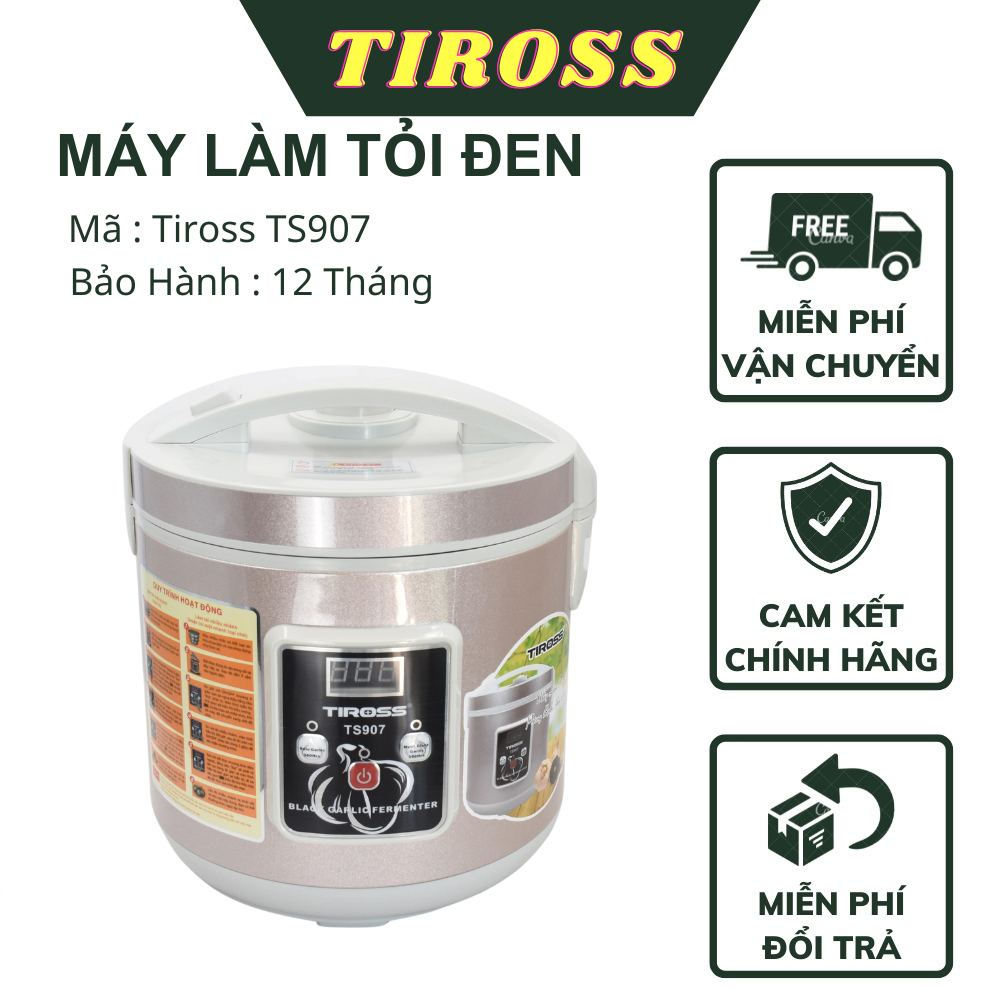 Nồi Làm Tỏi Đen Tiross TS907 Dung Tích 6L - Máy Làm Tỏi Đen 3 Tầng Công Nghệ Nhiệt 4 Chiều Rút Ngắn Thời Gian Làm Tỏi