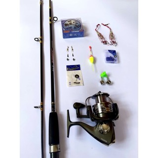 Bộ cần 2 khúc đặc máy kim loại đầy đủ phụ kiện,Cần câu máy Shimano 2 khúc đặc