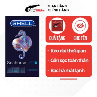 Bao cao su Shell Seahorse gân sọc, kéo dài thời gian hộp 10 cái | GUNSHOP VIỆT NAM