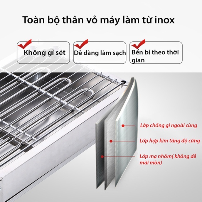 Bếp nướng điện công nghiệp không khói. Bếp nướng hàu, hải sản, thịt xiên, bánh mì. Hàng chính hãng bảo hành 12 tháng