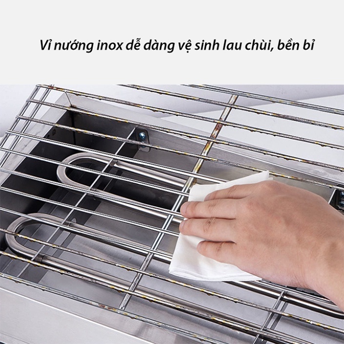 Bếp nướng điện công nghiệp không khói. Bếp nướng hàu, hải sản, thịt xiên, bánh mì. Hàng chính hãng bảo hành 12 tháng